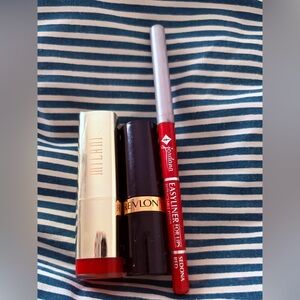 IconicRedLipBundle/Milani&Revlon Lipstick, and Jordana Lip Liner/EUC